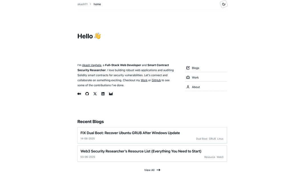 Portfolio Website with Blog Project Screenshot