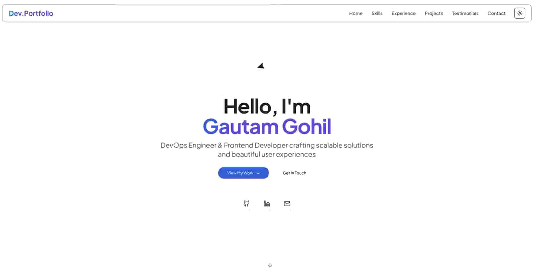Developer Portfolio Project Screenshot